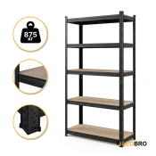 Стелаж LEOBRO Premium Black 200 х 90 х 40 см, 175кг/полиця, 5 полиць (LB-R128)
