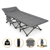 Туристична похідна розкладачка з вбудованим матрацом LEOBRO Grey (LB-CC-K1-GRY)