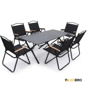 Комплект туристичний - LEOBRO Camp Black XL 117х59х41 см та 6 крісел Camp Black L