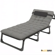 Розкладне ліжко (розкладачка) з матрацом і подушкою LEOBRO Grey (LB-FB-A1-GRY)