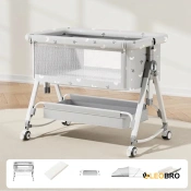 Детская кроватка-трансформер LEOBRO Smart Crib Pro 5в1 Серая (LB-1136)