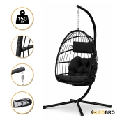Подвесное кресло-кокон LEOBRO Black (LB-1060)