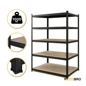Стелаж LEOBRO Premium Black 180 х 100 х 60 см, 200кг/полиця, 5 полиць (LB-R130)