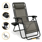 Розкладне крісло шезлонг LEOBRO Zero Gravity Plaid (LB-ZGC-F1-PLD)