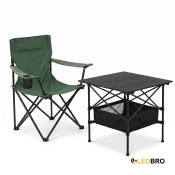 Комплект туристический - стол LEOBRO 52x52x50 см и кресло Lite Green