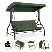 Садовая качель с толстым матрасом LEOBRO Luxury Pro Green (LB-1047)
