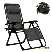 Розкладне крісло шезлонг LEOBRO Zero Gravity Premium Grey (LB-ZGC-G2-GRY)