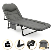 Розкладне ліжко (розкладачка) з вбудованим матрацом LEOBRO Grey (LB-FB-M1-GRY)