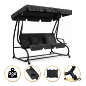 Велика гойдалка з подушками LEOBRO Luxury Black (LB-1041)