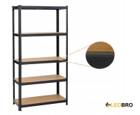 Стеллаж LEOBRO Premium Black 180 х 90 х 30 см, 175кг/полка, 5 полок (LB-R114)