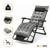 Раскладное кресло кровать с бархатным матрасом LEOBRO Grey (LB-FCB-G4-GRY)