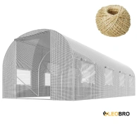 Садовая теплица с окнами Plonos 13,5m2 Белая = 450х300х200 см (4975)