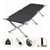 Армійська похідна розкладачка LEOBRO до 120 кг Чорна  (LB-MC-A1-BLK)