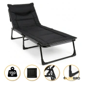 Розкладне ліжко (розкладачка) з вбудованим матрацом LEOBRO Black (LB-FB-S1-BLK)