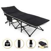 Туристична похідна розкладачка з Mesh-матрацом LEOBRO Black (LB-CC-L1-BLK)