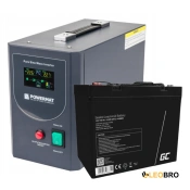 Аварийный комплект Powermat 800 VA 12/230V 640W/800VA + Аккумулятор Green Cell AGM VRLA 50Ah 12V