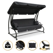 Велика гойдалка з подушками LEOBRO Luxury Plus Black (LB-1049)