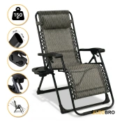 Розкладне крісло шезлонг LEOBRO Zero Gravity Premium Plaid (LB-ZGC-G2-PLD)