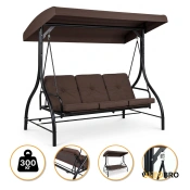 Садовая качель с толстым матрасом LEOBRO Luxury Pro Brown (LB-1045) Садовая качель с толстым матрасом LEOBRO Luxury Pro Brown (LB-1045)
