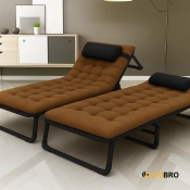 Раскладная кровать (раскладушка) с матрасом и подушкой LEOBRO Brown (LB-FB-A1-BRN)