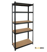 Стелаж LEOBRO Black 150 х 70 х 30 см, 175кг/полиця, 5 полиць (LB-R117)