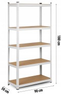 Стелаж Humberg White 180 х 90 х 30 см (HR-844)