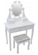 Косметичний туалетний столик з табуретом FUNFIT White LED (2784)