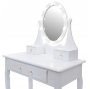 Косметичний туалетний столик з табуретом FUNFIT White LED (2784)