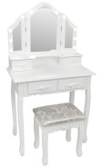 Косметичний туалетний столик з табуретом FUNFIT White LED (2783)