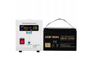 Гібридний ДБЖ/інвертор Volt Polska SINUS PRO 500E + Акумулятор AGM Volt 12V 100Ah