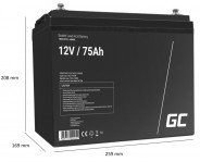 AGM Акумулятор 75Ah 12V Green Cell VRLA (AGM25)