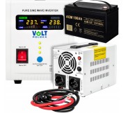 Аварійний комплект Volt Polska SINUS PRO 800 E 12/230V 500/800W + Акумулятор VOLT AGM VRLA 100Ah 12V