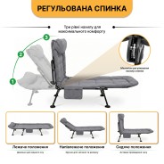Розкладне ліжко (розкладачка) з подушкою LEOBRO (FB-S15)