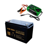 Акумулятор VOLT AGM VRLA 100Ah 12V + Зарядний пристрій Volt Polska 12V 8A LCD