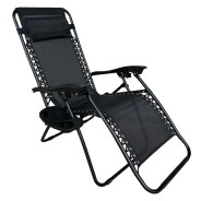 Розкладне крісло шезлонг LEOBRO Zero Gravity Чорне (HT-167D BLACK)
