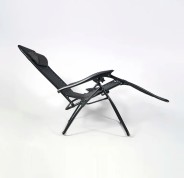 Розкладне крісло шезлонг LEOBRO Zero Gravity Чорне (HT-167D BLACK)