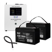 Гібридний ДБЖ/інвертор Volt Polska SINUS PRO 2000 S 24/230V 1400/2000W + 2 шт Акумулятор VOLT VRLA 100Ah 12V