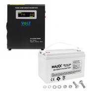 ДБЖ / Інвертор Volt Polska SINUS PRO 500 W 12/230V 300/500W + Акумулятор гелевий 4SUN MAXX GEL 100 Ah