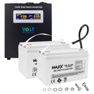 Комплект інвертору Volt Polska SINUS PRO 2000W 1400/2000W + 2 шт Акумулятор VOLT VRLA 100Ah 12V