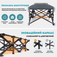 Компактна Розкладачка для туризму LEOBRO зі зручним матрацом Темно-синя