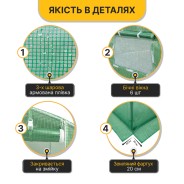 Усиленная садовая теплица парник LEOBRO Garden 10м2 Green (LB-10M25)