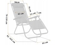 Розкладне крісло шезлонг LEOBRO Zero Gravity Black (LB-ZGC-A1-BLK)