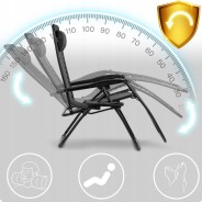 Розкладне крісло шезлонг LEOBRO Zero Gravity Black (LB-ZGC-A1-BLK)