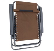 Розкладне крісло шезлонг LEOBRO Zero Gravity Brown (LB-ZGC-A1-BRN)