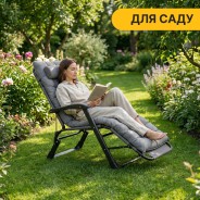 Розкладне крісло ліжко з подушкою LEOBRO Темно-сірий (LB-FCB-G1-GRY)