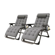 Комплект з 2 шезлонгів із подушкою Zero Gravity LEOBRO Сіре (ZGC-S05-PPХ2)