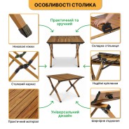 Набір для кемпінгу середній два крісла та стіл LEOBRO