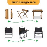 Набір для кемпінгу середній два крісла та стіл LEOBRO