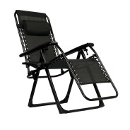 Розкладне крісло шезлонг LEOBRO Zero Gravity Premium Black (LB-ZGC-G2-BLK)
