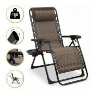 Розкладне крісло шезлонг LEOBRO Zero Gravity Premium Plaid (LB-ZGC-G2-PLD)